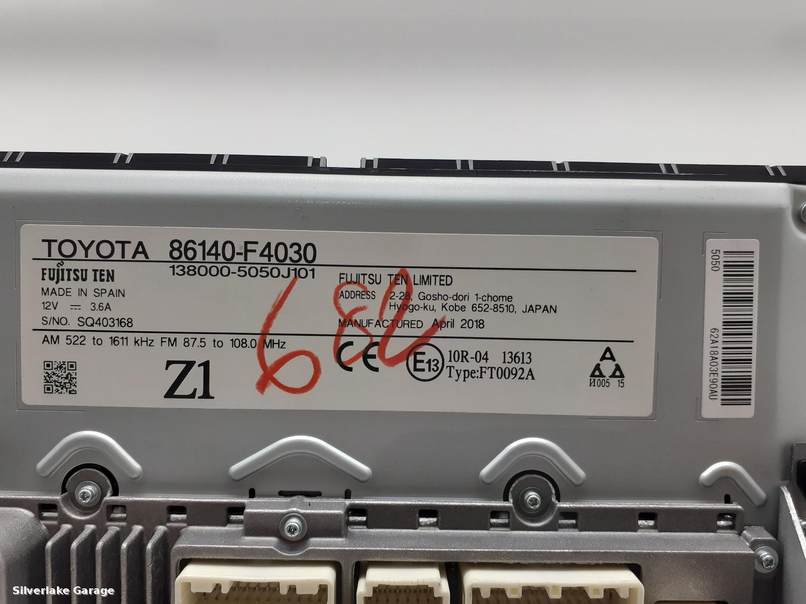 View Auto part Radio Display TOYOTA C-HR 2018